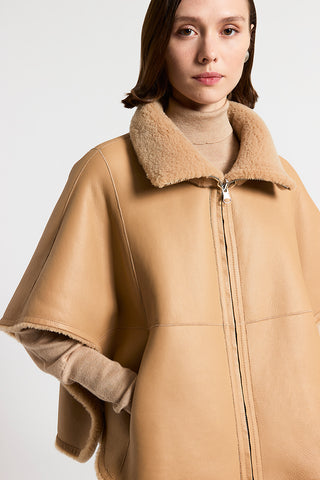 Real shearling cape