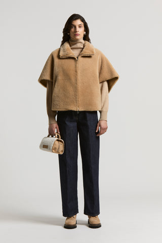 Real shearling cape
