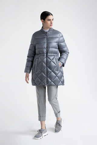 Midi quilted goose down jacket  