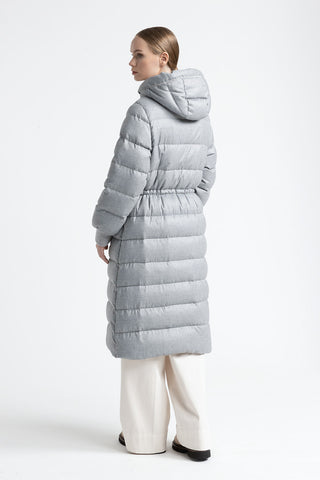 Long goose down jacket with hood  