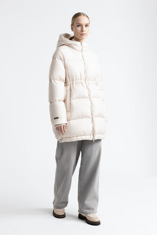 Maxi hooded goose down jacket WR  