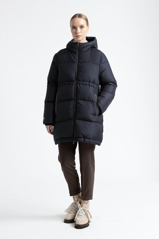 Maxi hooded goose down jacket WR  