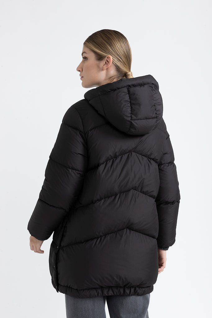 Maxi hooded goose down jacket WR  