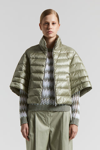 Down jacket with short sleeves