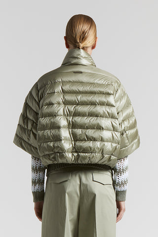 Down jacket with short sleeves