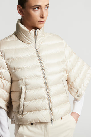 Down jacket with short sleeves