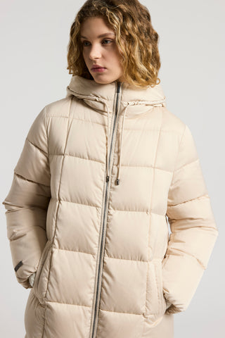 Midi down jacket in WR technical duchess