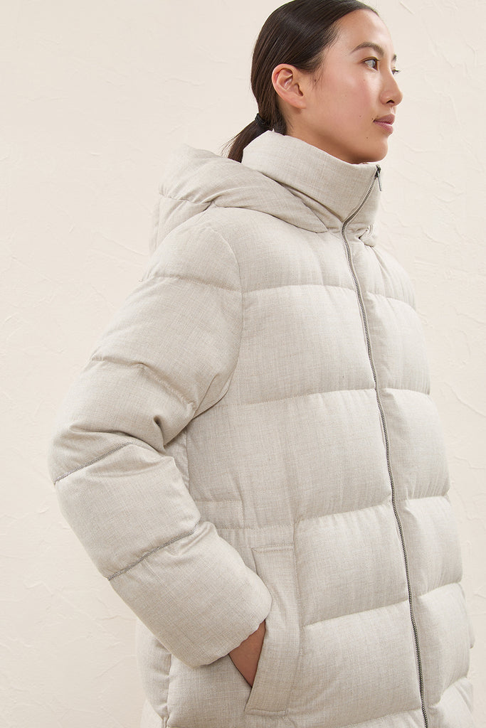 Feather-padded flannel jacket  