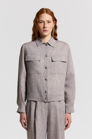 Lightweight pure linen canvas duster coat