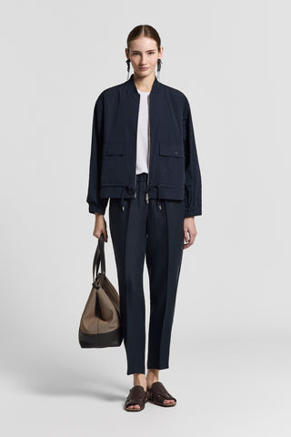 Technical taffeta and knit jacket