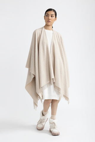 Cape in wool, cashmere and sequins  