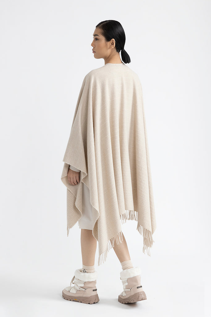 Cape in wool, cashmere and sequins  