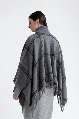 Wool, cashmere and lurex blend poncho  