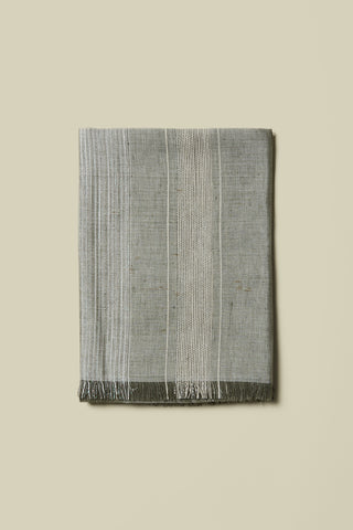 Linen, silk, cotton and Lurex jacquard stole