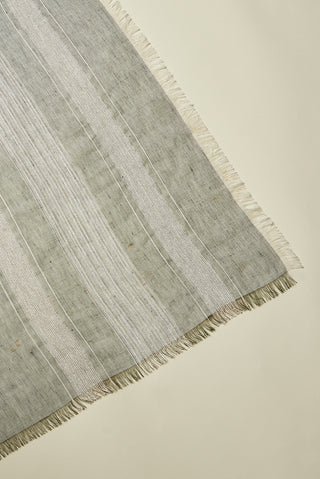 Linen, silk, cotton and Lurex jacquard stole