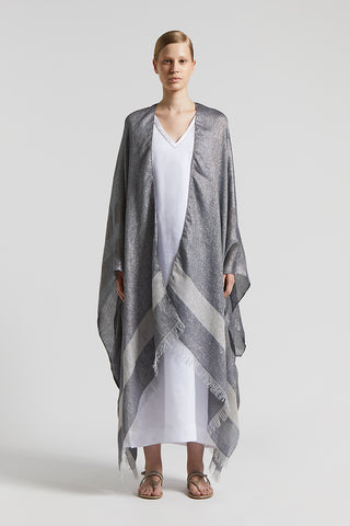 Viscose, linen and Lurex kimono