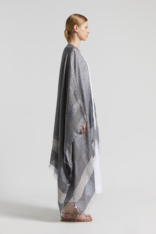 Viscose, linen and Lurex kimono