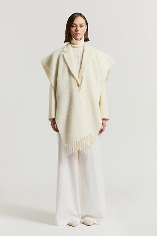 Cappa bouclé paillettes in alpaca, lana e paillettes