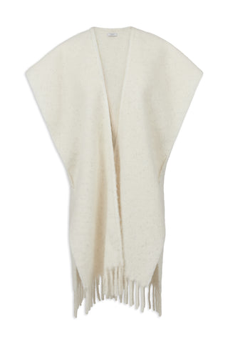 Alpaca, wool and sequinned bouclé cape