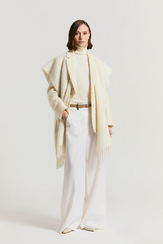 Cappa bouclé paillettes in alpaca, lana e paillettes