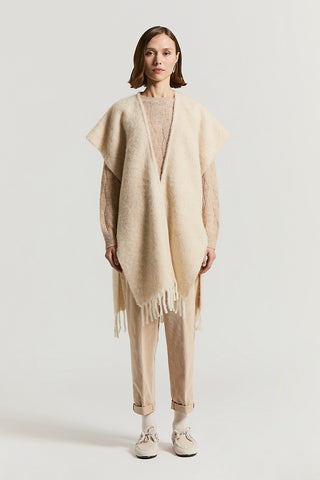 Cappa bouclé paillettes in alpaca, lana e paillettes