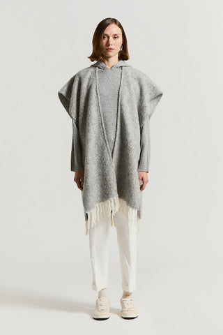 Cappa bouclé paillettes in alpaca, lana e paillettes
