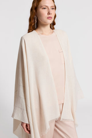 Poncho in lino e cotone con Punto Luce