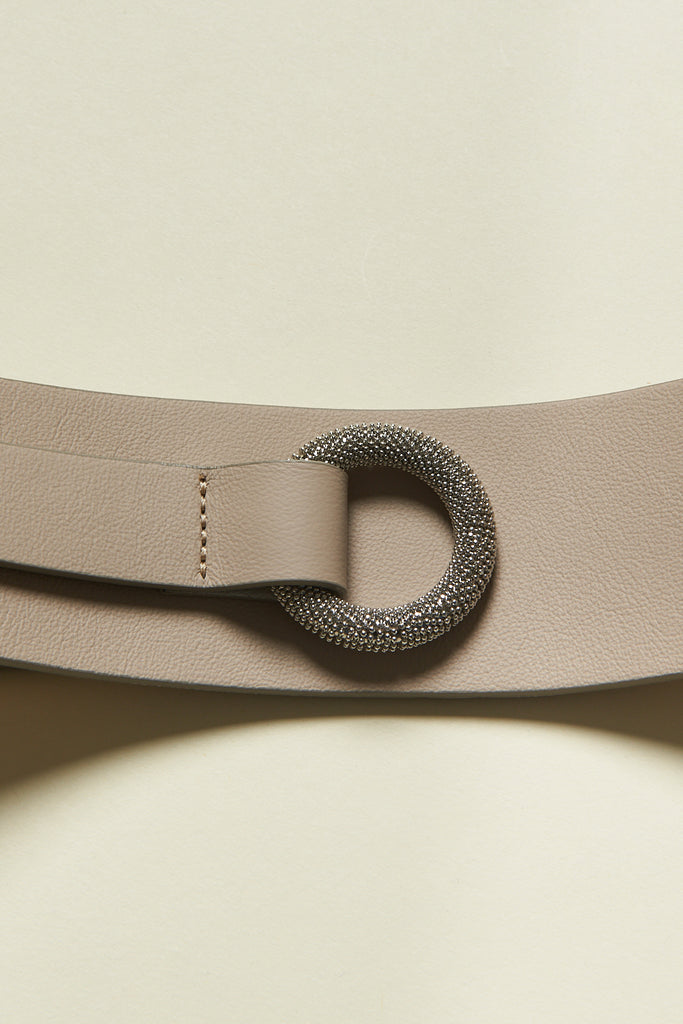 Real leather belt with Punto Luce knot on ring  