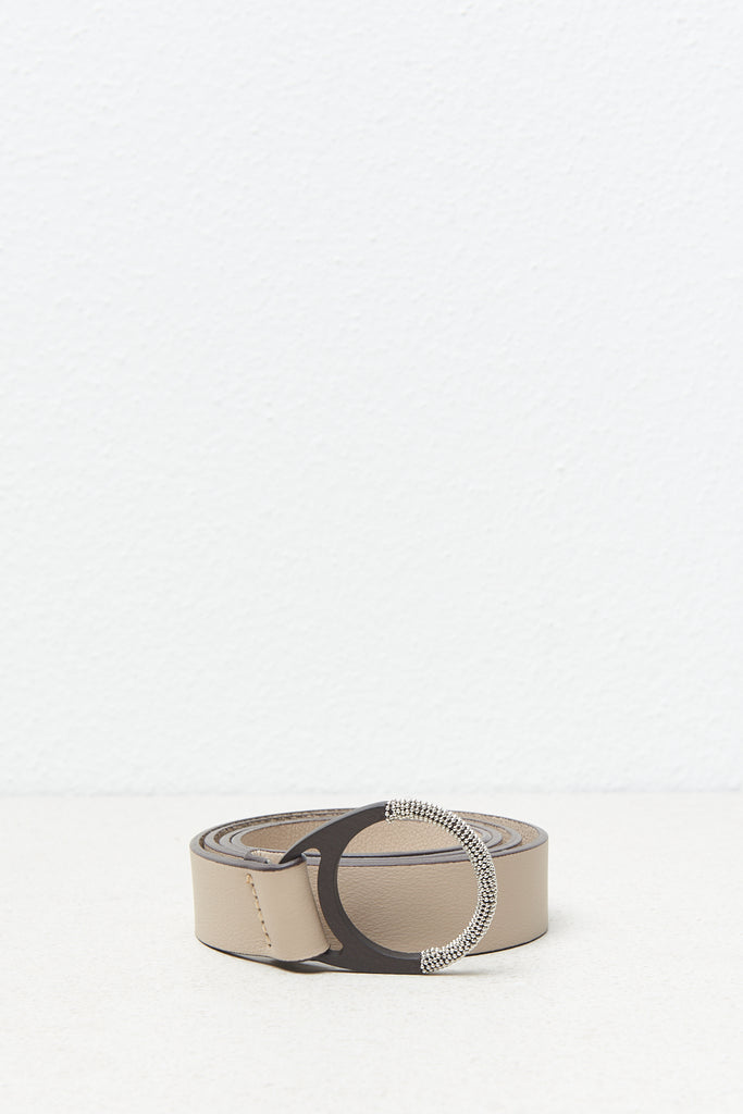 Real leather belt with Punto Luce ring  