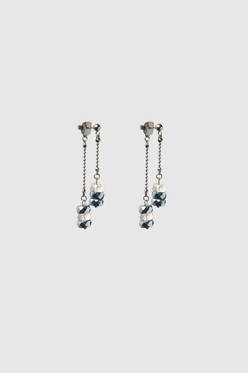 Crystal drop earrings on Punto Luce chain  