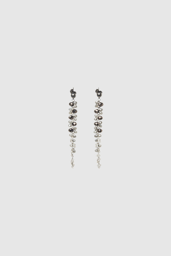 Drop earrings with intertwined demicrystals  