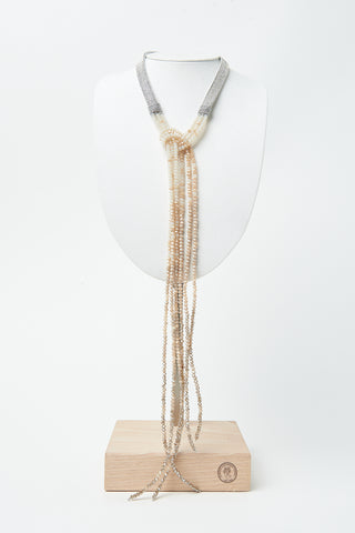 Ombre demi-fine crystal tie necklace
