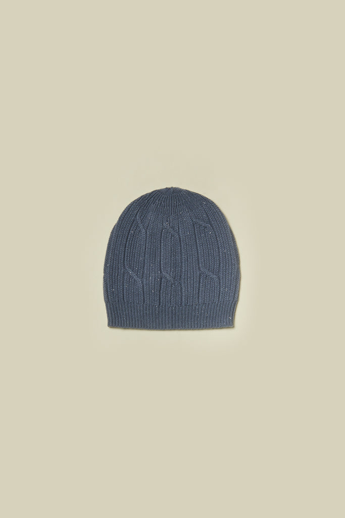 Wool, silk, cashmere and lurex beanie  