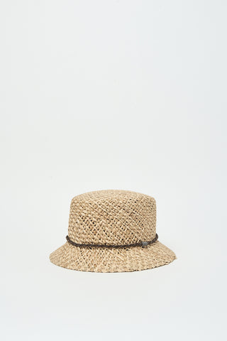 Cappello a pescatore in paglia intrecciata