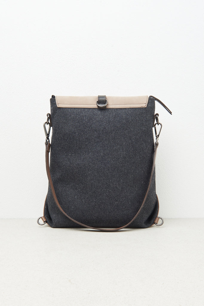 Felt, real leather and Punto Luce trim rucksack  