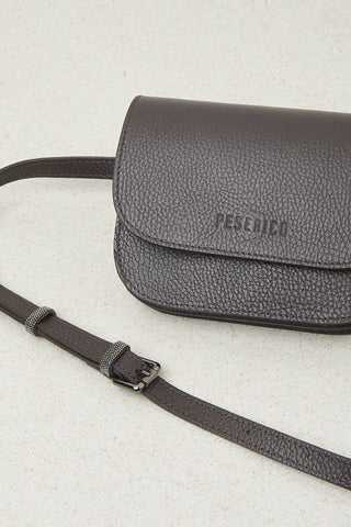 Real leather belt bag with Punto Luce trim  