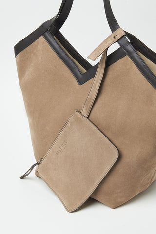 Suede tote bag