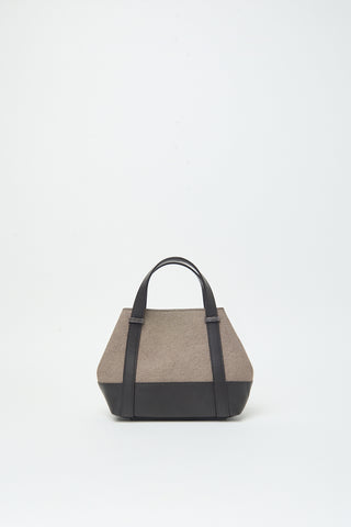 Canvas and leather mini tote bag