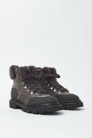 Nubuck leather hiking boots