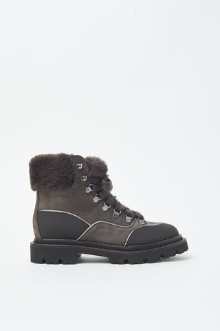 Nubuck leather hiking boots