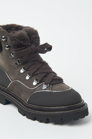 Nubuck leather hiking boots