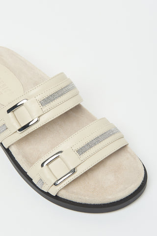 Flat leather sandals