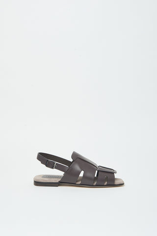Flat leather sandals