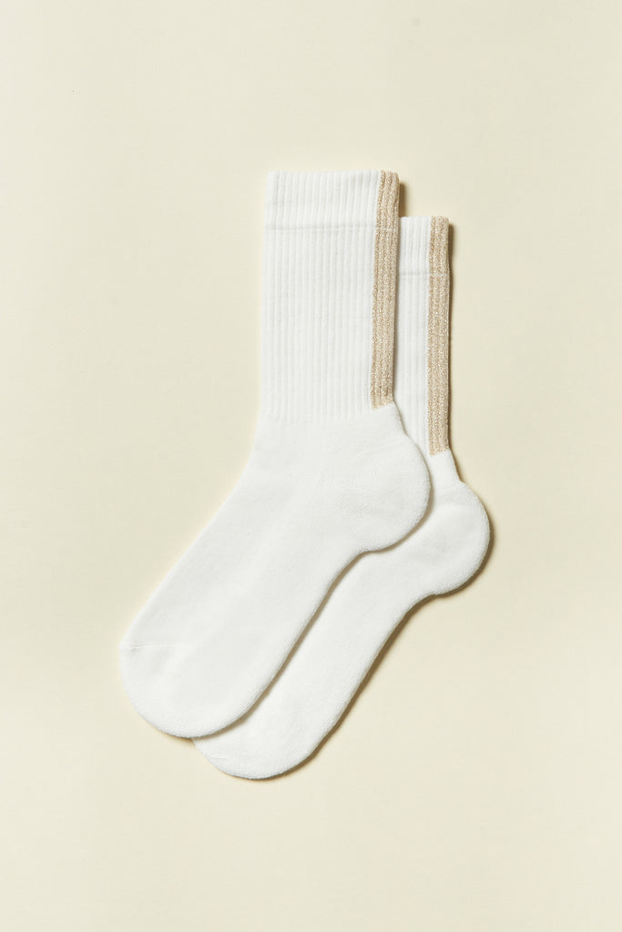 Organic terry cotton and lurex calf-length socks  