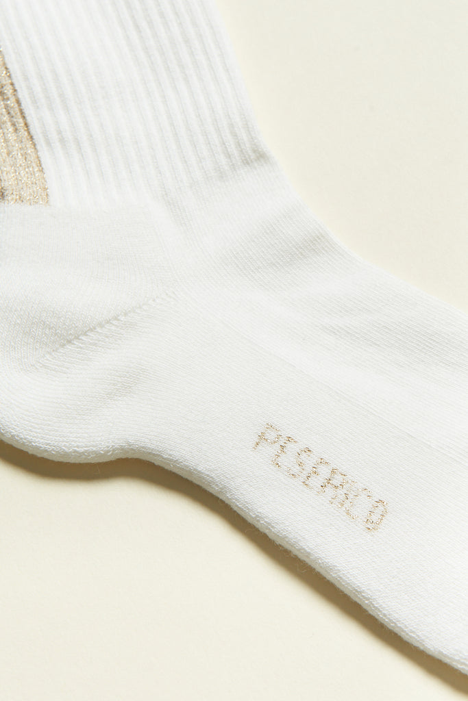 Organic terry cotton and lurex calf-length socks  