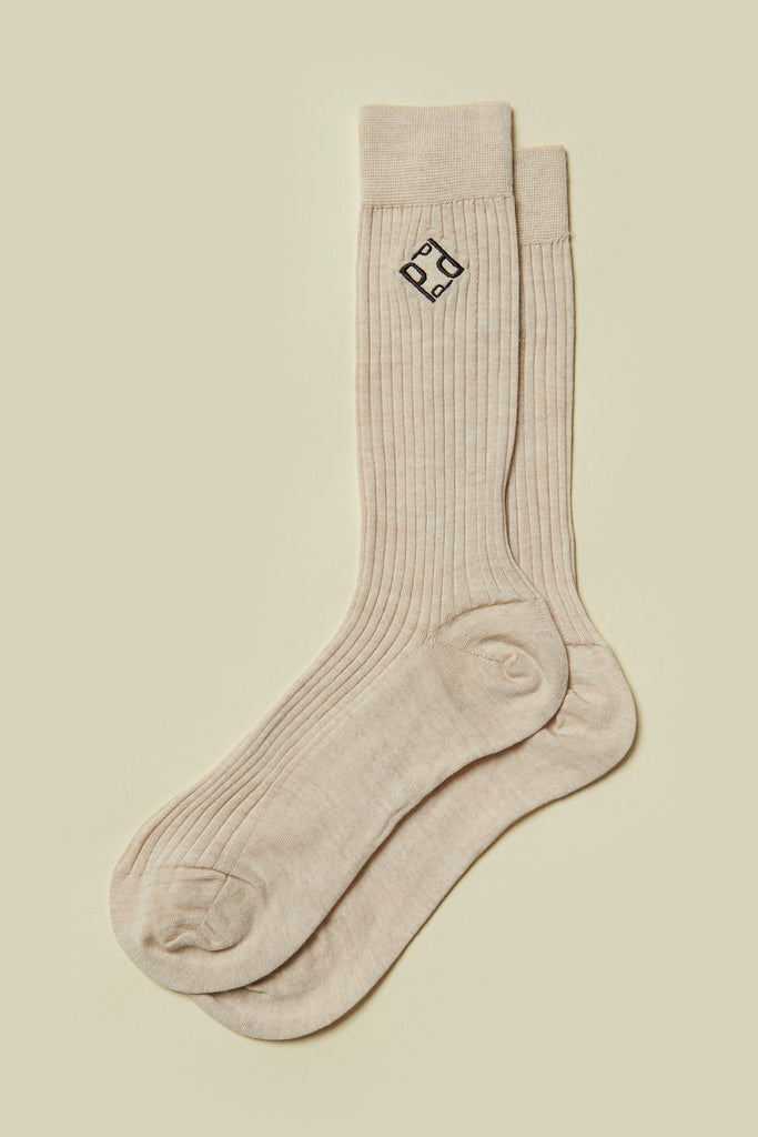 Embroidered merino wool sock  