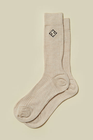 Embroidered merino wool sock  