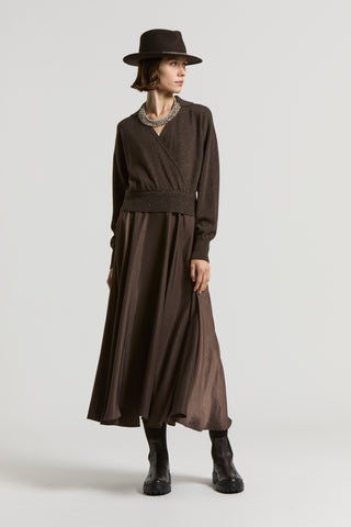 Tricot viscose-blend twill dress