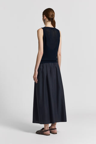 Bi-material premium cotton dress