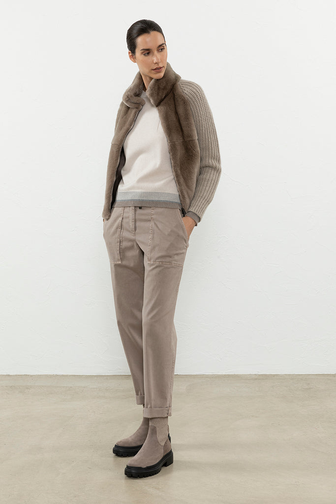 Sweater with rex lapin jabot  